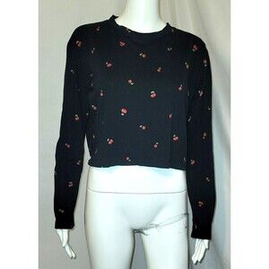Pink Victoria Secret Crop Shirt w/ Cherries 100% Cotton - Size S